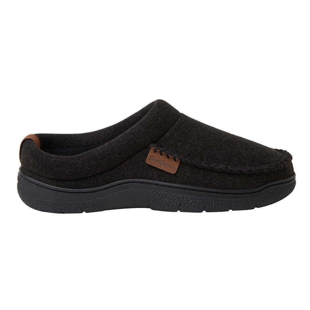 New Mens Dearfoams Slippers Black SLIP ON MEMORY FOAM EASY ON indoor outdoor - Picture 4 of 8